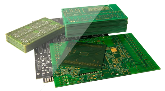 Assortment of bare circuit boards illustrating STANDARD pool