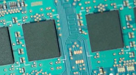 Close-up of populated circuit boards illustrating HDI pool