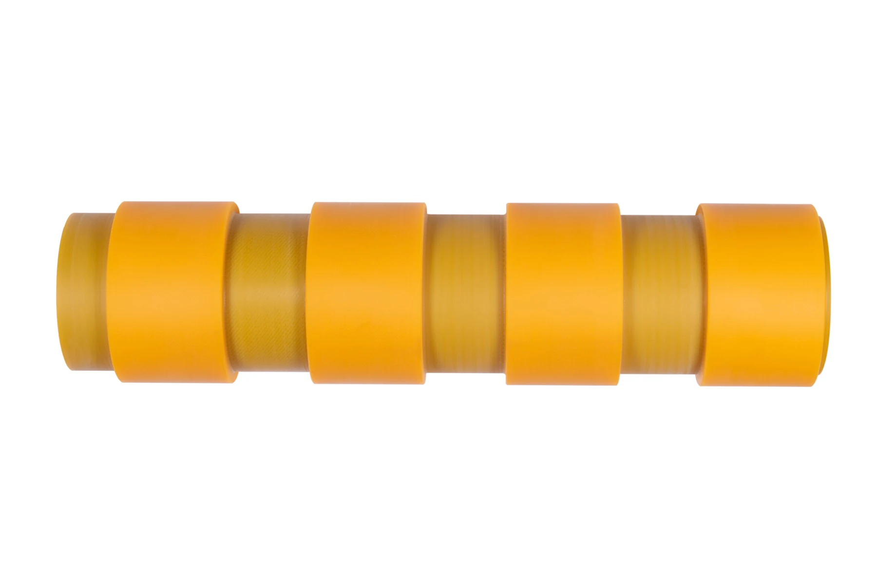 Yellow polyurethane roller covering with profiled surface