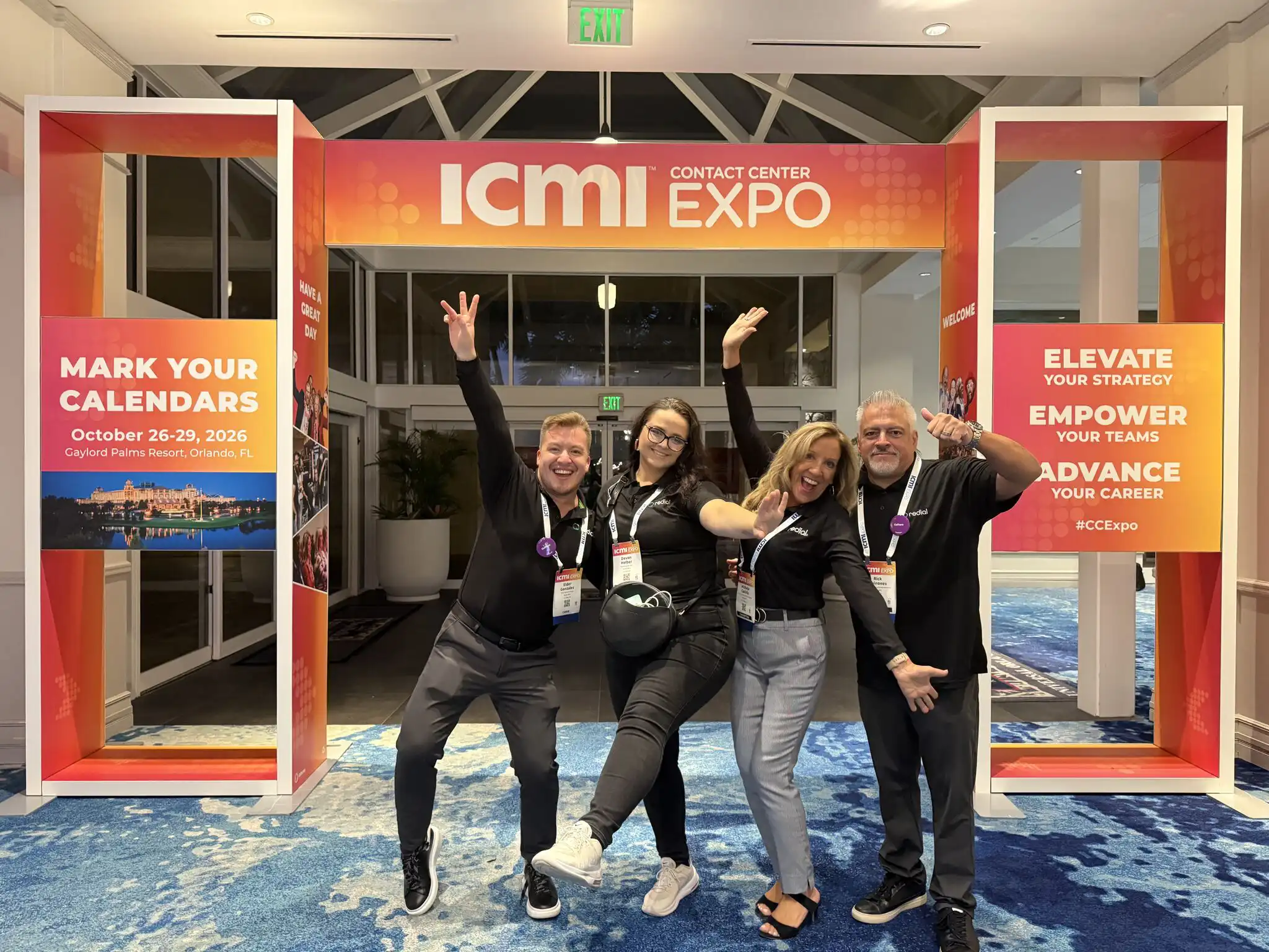 Redial BPO team at ICMI Contact Center Expo 2025 in Orlando, FL