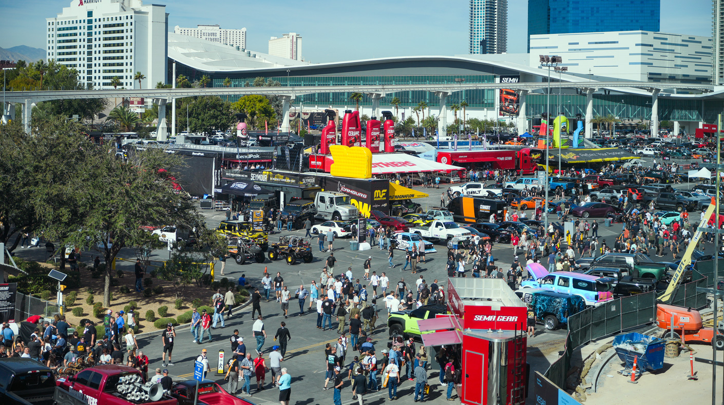 Outdoor activations at the 2025 SEMA Show.