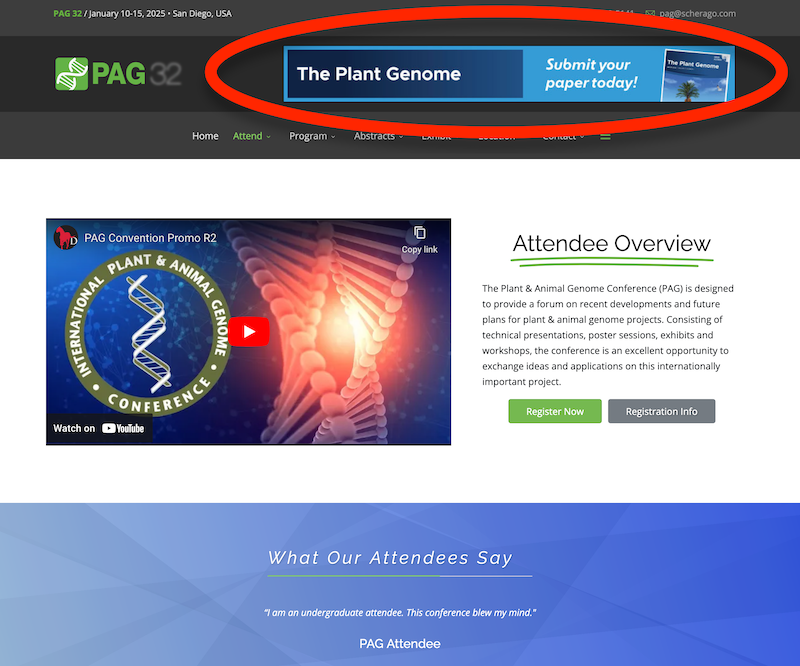 Official imagery from Plant & Animal Genome Conference