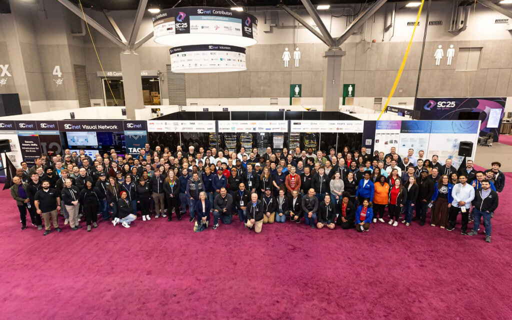 SC25 SCinet team and conference networking infrastructure.